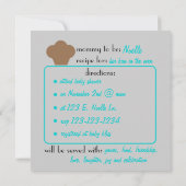 Baby Bun Rezept Einladung (aqua) (Rückseite)