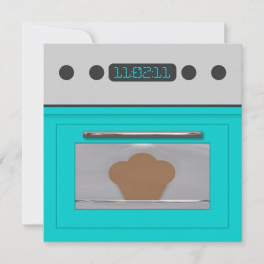 Baby Bun Rezept Einladung (aqua) (Vorderseite)