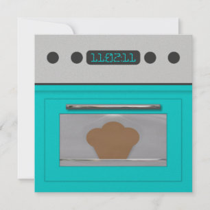 Baby Bun Rezept Einladung (aqua)