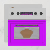 Baby Bun Rezept Einladung (lila) (Vorne/Hinten)