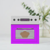 Baby Bun Rezept Einladung (lila) (Stehend Vorderseite)