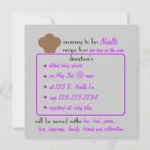 Baby Bun Rezept Einladung (lila) (Rückseite)