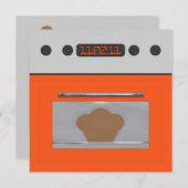 Baby Bun Rezept Einladung (orange drei) (Vorne/Hinten)