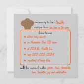 Baby Bun Rezept Einladung (orange drei) (Rückseite)