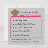 Baby Bun Rezept Einladung (pink) (Rückseite)