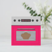 Baby Bun Rezept Einladung (pink) (Stehend Vorderseite)