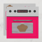 Baby Bun Rezept Einladung (pink) (Vorne/Hinten)