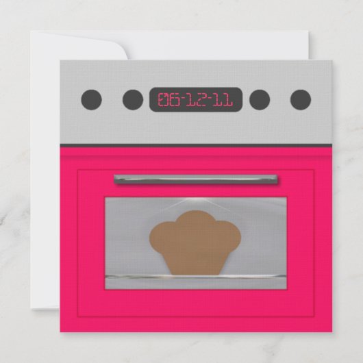 Baby Bun Rezept Einladung (pink) (Vorderseite)