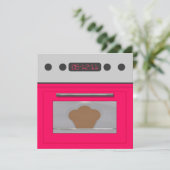 Baby Bun Rezept Einladung (pink) (Stehend Vorderseite)