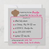 Baby Bun Rezept Einladung (pink) (Rückseite)