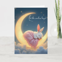 Baby Bunny auf einem Halbmond