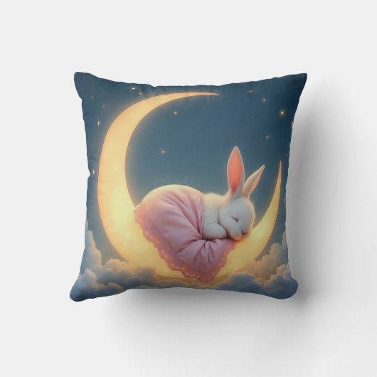 Baby Bunny auf einem Halbmond Kissen (Rückseite)