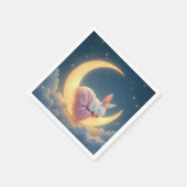 Baby Bunny auf einem Halbmond Serviette (Ecke)