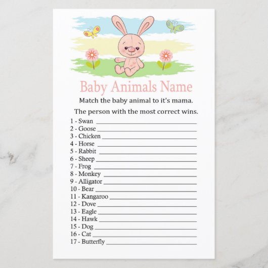 Baby Bunny Baby Animes Name Game (Vorderseite)