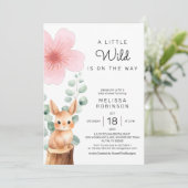 Baby Bunny Cherry Blossom Blume Baby Girl Dusche Einladung (Stehend Vorderseite)