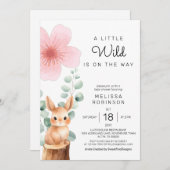 Baby Bunny Cherry Blossom Blume Baby Girl Dusche Einladung (Vorne/Hinten)