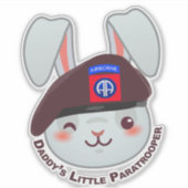 Baby Bunny "Daddy's Little Paratrooper" Aufkleber (Vorderseite)