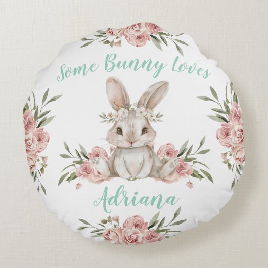Baby Bunny einige sonnige Lieben Sie Rundes Kissen (Rückseite)