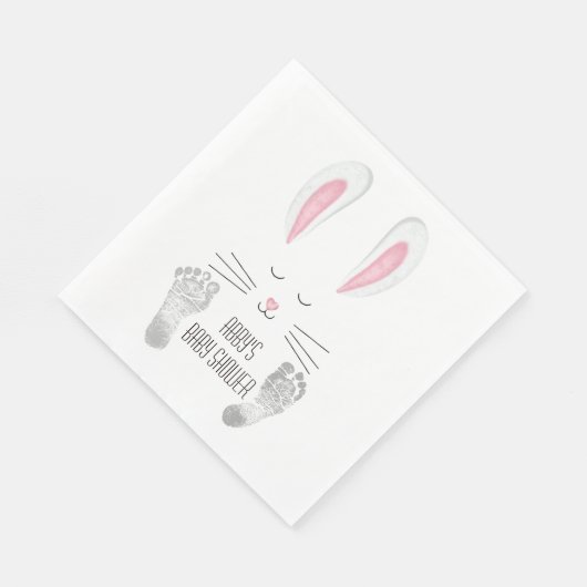 Baby Bunny Footprints Baby Dusche Serviette (Ecke)