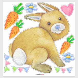 Baby-Bunny-Hasen-Baby-Nursery-Wandkunst-Kit Aufkleber