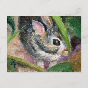 Baby Bunny Hiding Postkarte