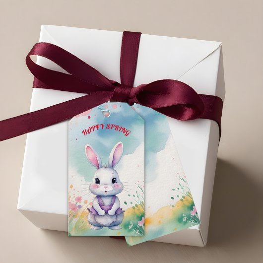Baby Bunny im Frühjahr Geschenkanhänger