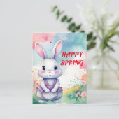 Baby Bunny im Frühjahr Postkarte (Stehend Vorderseite)