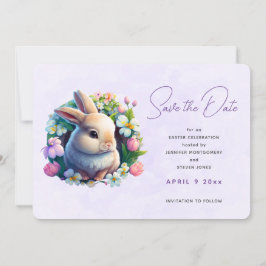 Baby Bunny in Spring Blumen Save the Date