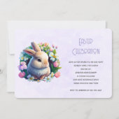 Baby Bunny in Spring Flowers Oster Einladung (Vorderseite)