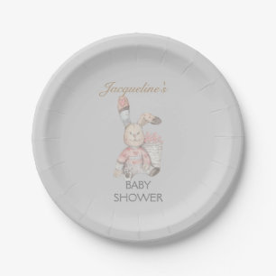Baby-Bunny-Kaninchen-Aquarell geschlechtsneutral Pappteller