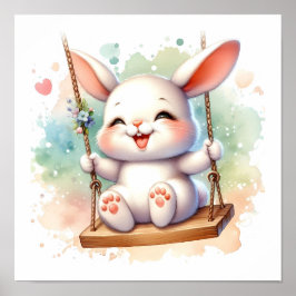 Baby Bunny Kinderzimmer Watercolor Kaninchen auf S Poster