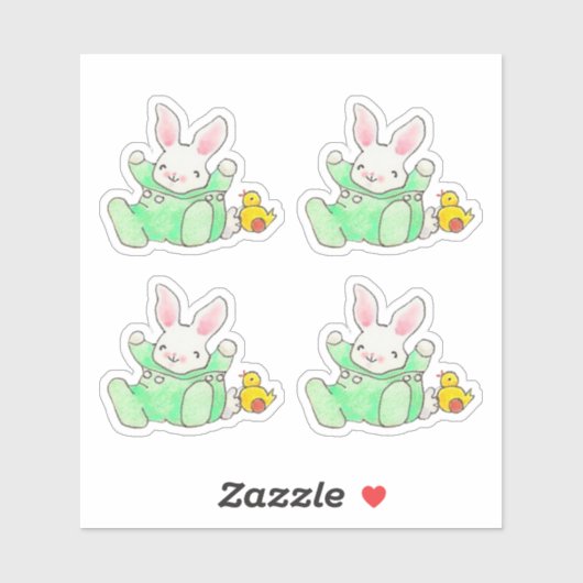 Baby Bunny mit Kick Sticker (Blatt)