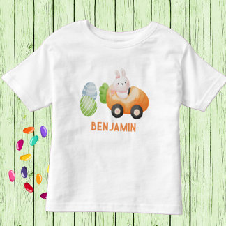 Baby Bunny mit Ostereiern Personalisiert Kleinkind T-shirt