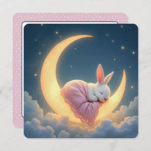 Baby Bunny on Crescent Moon Einladung
