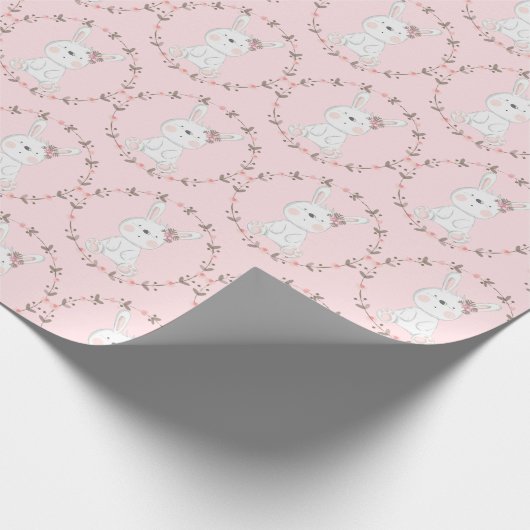 Baby Bunny Pattern Baby Dusche Geschenkpapier (Ecke)