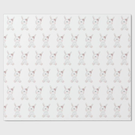 Baby Bunny Pattern Baby Dusche Geschenkpapier (Flach)