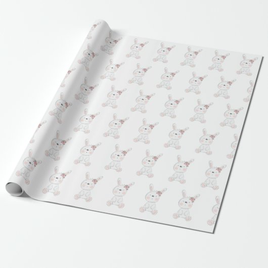 Baby Bunny Pattern Baby Dusche Geschenkpapier (Ungerollt)
