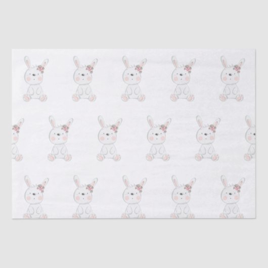 Baby Bunny Pattern Baby Dusche Seidenpapier (Vorderseite)