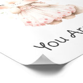 Baby Bunny Pink Dress Blume Baby Girl Kinderzimmer Poster (Ecke)