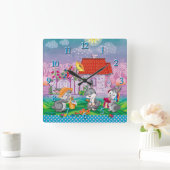 Baby Bunny Quadratische Wanduhr (Zuhause)