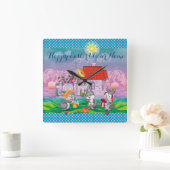 Baby Bunny Quadratische Wanduhr (Zuhause)