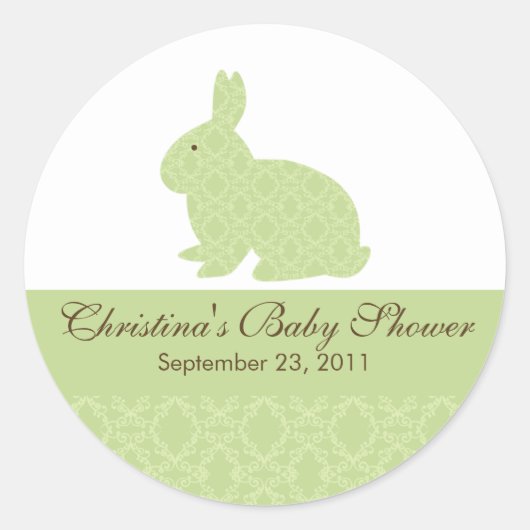 Baby Bunny Rabbit Baby Shower Sticker Neutral (Vorderseite)