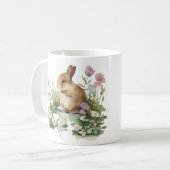 Baby Bunny Rabbit in Blume Pot Kaffeetasse (Vorderseite Links)