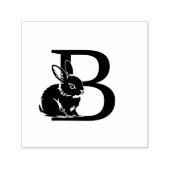 Baby Bunny Rabbit Over Single Bold Init Monogram Permastempel (Design)