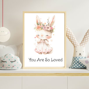 Baby-Bunny rosa Kleid Blumen Baby Mädchen Kinderzi Poster