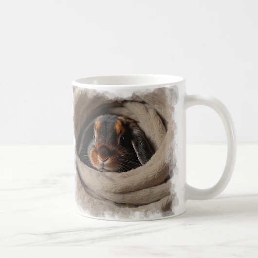 Baby Bunny schluckte in einer Blankie Kaffeetasse (Rechts)