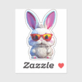 Baby Bunny Sticker with Sunglasses (Blatt)