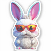 Baby Bunny Sticker with Sunglasses (Vorderseite)