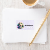 Baby Bunny unter den farbenfrohen Frühlingsblumen  Adressaufkleber (Insitu)