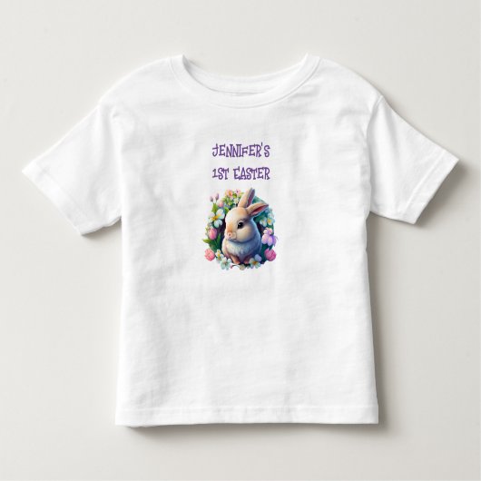Baby Bunny unter den farbenfrohen Frühlingsblumen  Kleinkind T-shirt (Vorderseite)